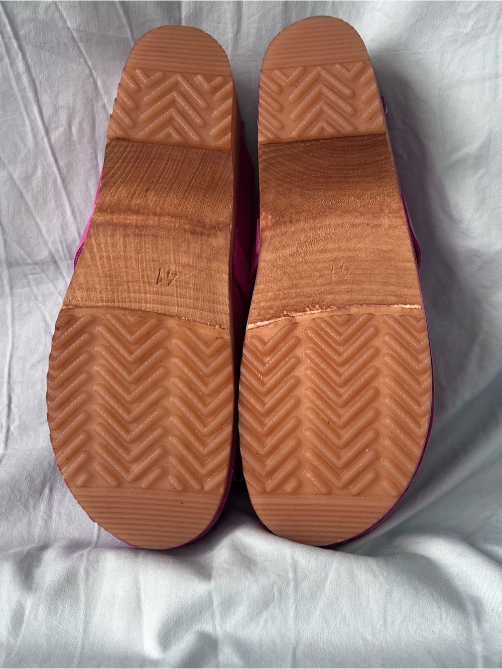Sanita Bright Pink Suede Slip-On Clogs with Buckle - Picture 4 of 4
